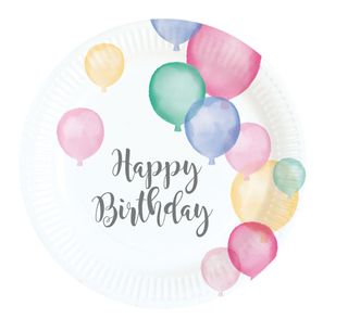 Marina Co Happy Bday pastel tanjirići 23cm pak.1/8 ,A080325