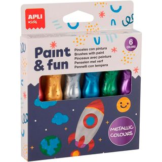 Pack Temperas en Tubo con Pincel Metalizadas -19911