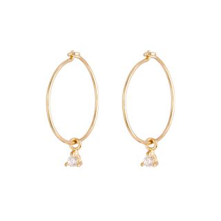 Pendientes de Aro 16mm con Circonitas en Oro 9kilates