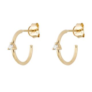 Pendientes Aro 12mm con Circonita incrustada en Oro de 9kilates