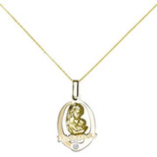 Cadena y Colgante Mamá y Bebé en Oro Amarillo 9 Kilates