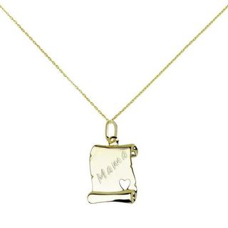 Placa Pergamino Mamá en Oro Amarillo 9 Kilates