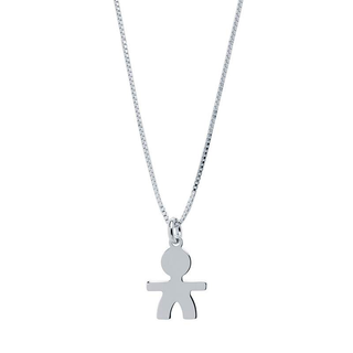 Cadena y Colgante con Niño en Plata
