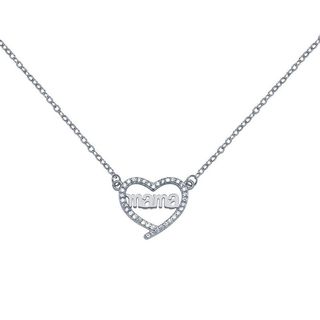 Cadena y Colgante Beatrix Corazón Mamá con Circonitas en Plata