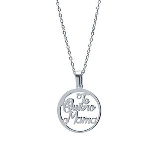 Colgante Circulo Te quiero Mamá en Plata