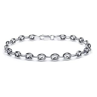 Pulsera Calabrote 21cm elaborada en Plata Rodiada