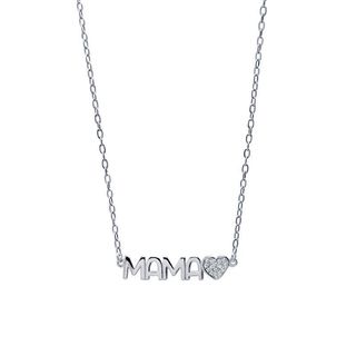 Cadena y Colgante Mama Corazón con Circonitas en Plata