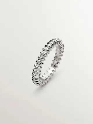 Anillo De Plata 925 Con Relieve (J05325-01) Talla 15