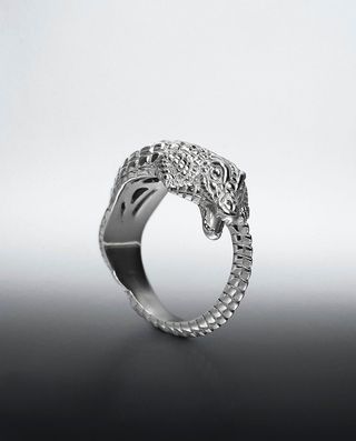 Anillo De Plata 925 Con Forma De Cocodrilo (J05762-01) Talla 15