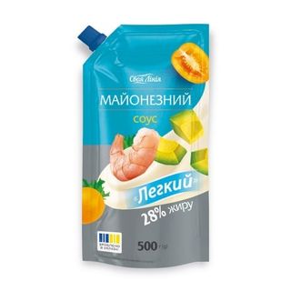Майонезний соус 0,5 кг Своя лінія Легкий 28% д/пак