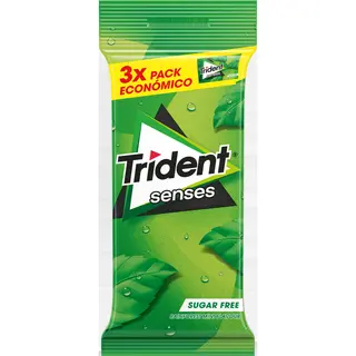 Trident Senses Chicles sabor Hierbabuena Sin Azúcar bolsa 36 chicles