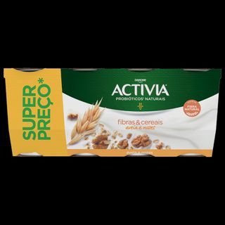 Activia Bifidus Fibras com Aveia e Nozes Pack 8 unidaes embalagem 120 g
