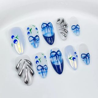 OhMy Nail Korea 100% handmade gel press-on nails faux ongles OMNKM022-S