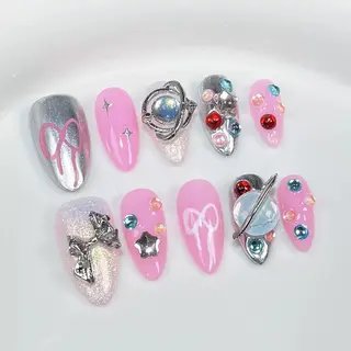 OhMy Nail Korea 100% handmade gel press-on nails faux ongles OMNKM026-S