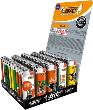 Briquet de poche mini J5 decors couleur CAN- Tray de 50