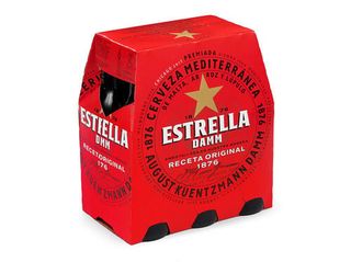 Cerveza Estrella Damm Pack 6 Botella 25Cl.