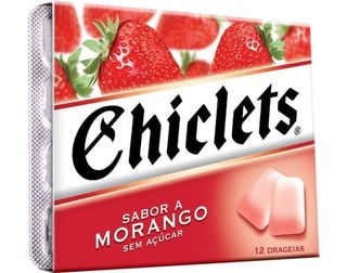 PASTILHAS CHICLETS ELÁSTICAS MORANGO UN