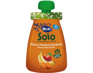 Bolsita de Plátano Manzana y Zanahoria Hero Solo 100 G.