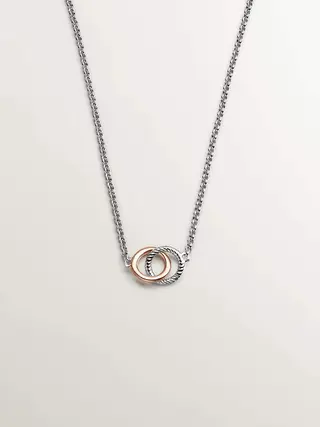 Colgante De Plata 925 Y Plata 925 Bañada En Oro Rosa De 18K Con Círculos Entrelazados (J02079-05_St) Talla Única