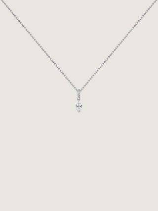 Colgante De Oro Blanco De 18K Con Diamantes (J04432-01_St) Talla Única