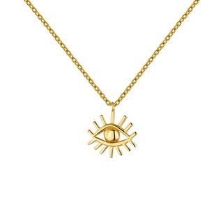 Colgante De Plata 925 Bañada En Oro Amarillo De 18K Con Ojo (J04857-02_St) Talla Única