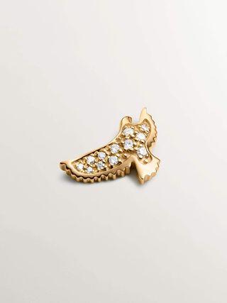 Pendiente Individual De Oro Amarillo De 18K Con Forma De Águila Y Diamantes (J05098-02-H_St) Talla Única