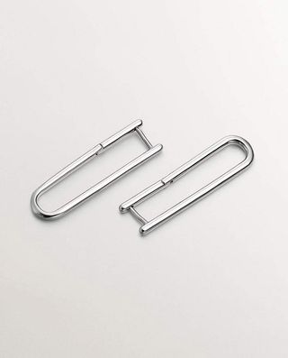 Pendientes De Aro Extra Largo De Plata 925 (J05585-01_St) Talla Única