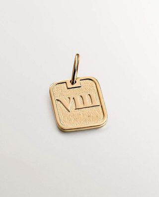 Charm De Plata 925 Bañada En Oro Amarillo De 18K Con Número 8 (J05610-02-8_St) Talla Única