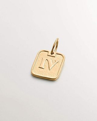 Charm De Plata 925 Bañada En Oro Amarillo De 18K Con Número 4 (J05610-02-4_St) Talla Única