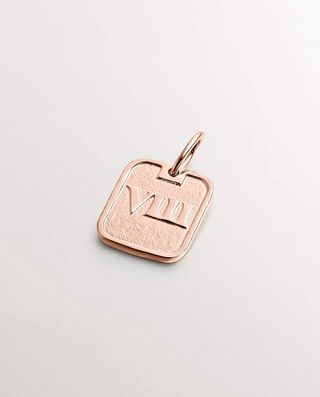 Charm De Plata 925 Bañada En Oro Rosa De 18K Con Número 8 (J05610-03-8_St) Talla Única