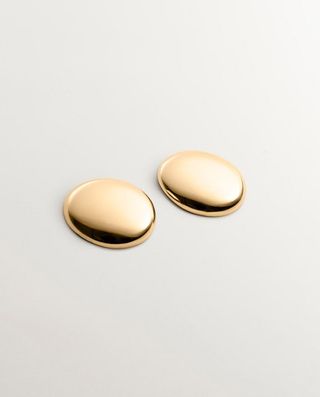 Pendientes De Plata 925 Bañada En Oro Amarillo De 18K Con Forma Redonda (J05768-02_St) Talla Única