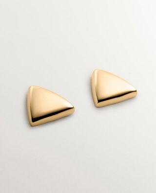 Pendientes De Plata 925 Bañada En Oro Amarillo De 18K Con Forma Triangular (J05770-02_St) Talla Única