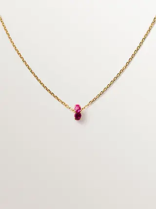 Colgante De Oro Amarillo De 9K Con Rubís Y Diamantes(J05943-02-Ru-I2_St) Talla Única
