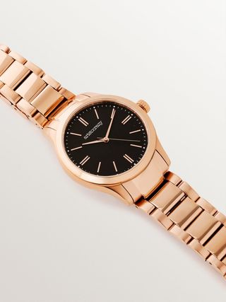 Reloj Mitte Con Correa De Acero Rosa Y Esfera Negra  (W41A-Pkpkbl-Axpk_St) Talla Única