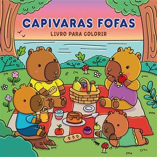 Capivaras Fofas Livro de Colorir