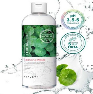 BEAUSTA CICARECIPE LOW PH MICELLAR CLEANSING WATER 500ml- Ovaj proizvod je voda za čišćenje. Čisti kožu i šminku. To je proizvod na bazi vode. Može se koristiti za sve tipove kože. Pogodan je za svakodnevnu upotrebu.