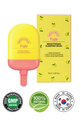 Patchholic Yuja Brigtening SLEEPING MASK cream 70ml-Ovaj proizvod je maska ​​za noćnu upotrebu. Otporan je na mrlje. Koristi se prije odlaska u krevet navečer. To je ujedno i krema koja ima hidratantna svojstva i sredstvo za uklanjanje mrlja.