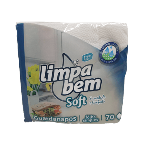 GUARDANAPOS LIMPA BEM - FOLHA SIMPLES 30x30 (70UN)