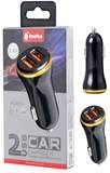 CARREGADOR CARRO 2 USB PRETO
