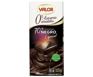 Valor Chocolate Negro 70% Sin Azucares Añadidos 125g.