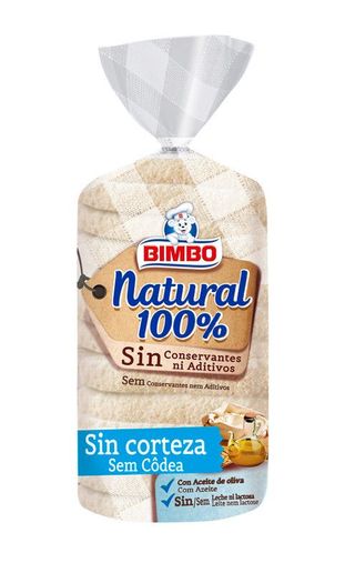 Pan Sandwich Natural 100% S/corteza Bimbo 450 G 16 Rebanadas