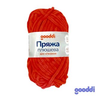 Пряжа плюшева Gooddi 50 г Червона 318 - [1224483]