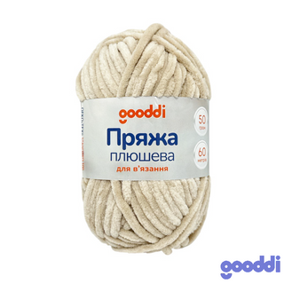 Пряжа плюшева Gooddi 50 г Бежево-рожева 342 - [1224445]