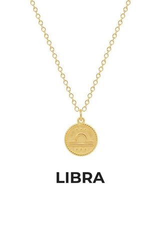 Collar Zodiaco Bañado En Oro LIBRA