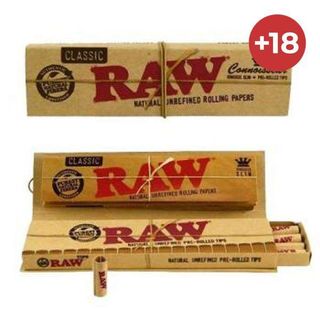 Papeles Raw Classic King Size Slim + Prerolled Tips