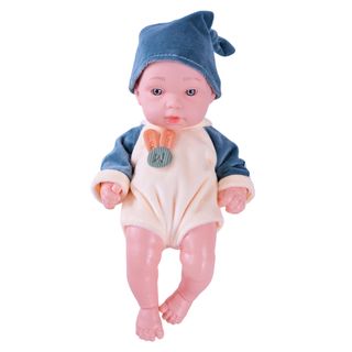 Пупс Країна Іграшок Бежево-синій комбінезон (H02-3/4/12/2)