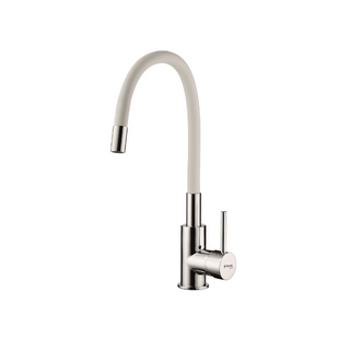 MITIGEUR PYRAMIS EN CHROME SILICONE BLANC AURELIA_BLANC CAPRICCIO_CHROME