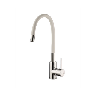 MITIGEUR PYRAMIS EN CHROME SILICONE BLANC AURELIA_BLANC CAPRICCIO_CHROME