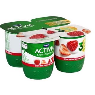 Yogur Activia Con Trozos De Fresa Pack-4x120g