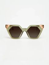 Hexagon - Shiny Bicolor Green / Pink With Burgundy Gradient Lenses